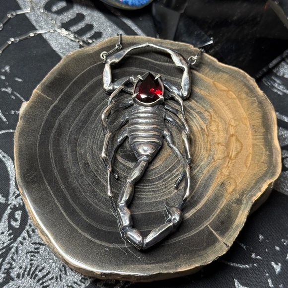 Bloodmilk LARGE Selket with Garnet pendant 18” chain